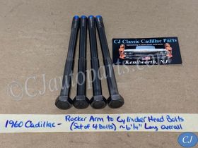 1949 1950 1951 1952 1953 1954 1955 1956 1957 1958 1959 1960 1961 1962 1963 Cadillac Deville Eldorado Fleetwood 390/365/331 Engine ROCKER ARM CYLINDER HEAD BOLTS (~6-1/4" LONG) SET OF 4